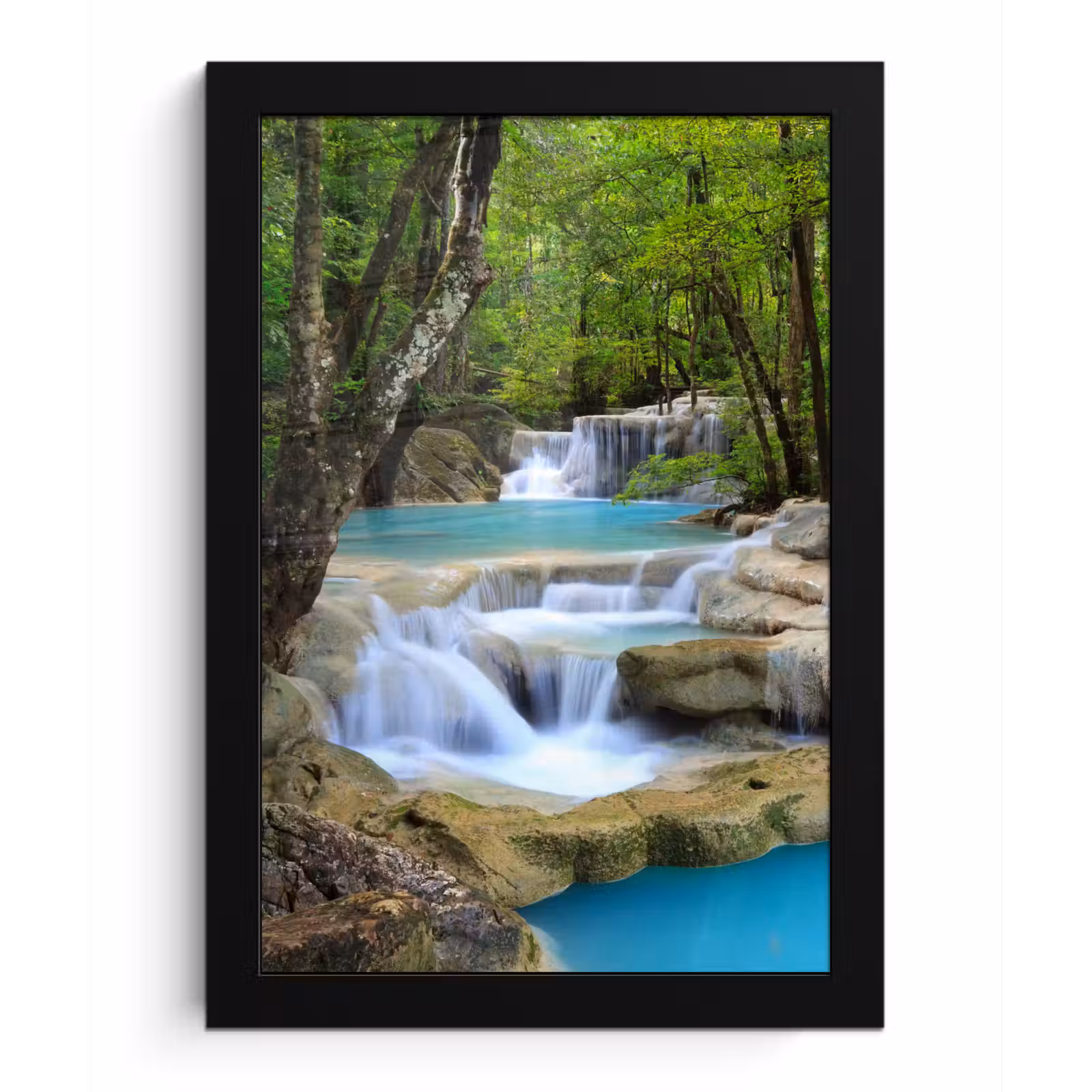 Poster met lijst - Waterval - Natuur - Rivier - Bos - Water — 1