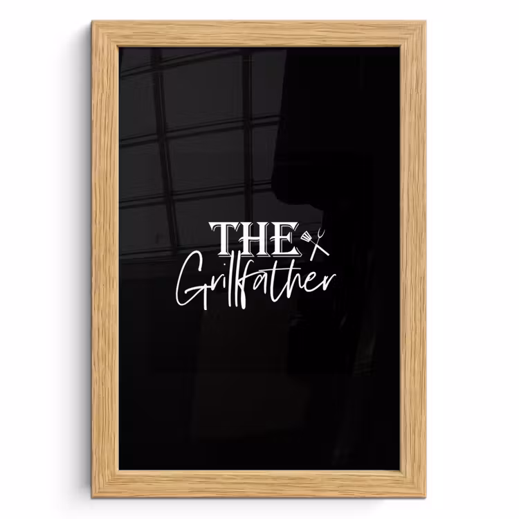 Poster met lijst - Barbecue - BBQ - Grill - Koken - The Grillfather - Tekst - Spreuken — 1