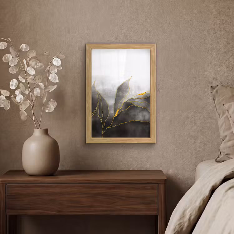 Poster met lijst - Marmer - Zwart - Goud - Luxe - Marmerlook — 4