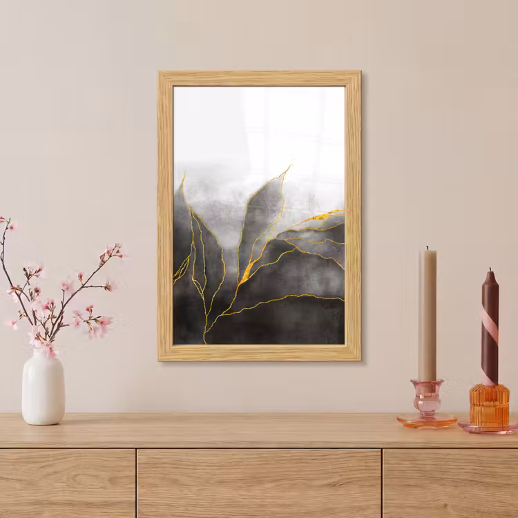 Poster met lijst - Marmer - Zwart - Goud - Luxe - Marmerlook — 5