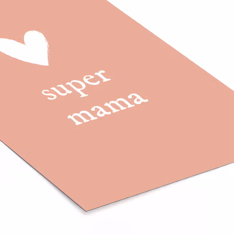 Poster met lijst - Presentje voor Moederdag super mama lichtroze/wit — 7