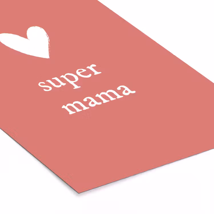 Poster met lijst - Presentje voor Moederdag super mama roze/wit — 7