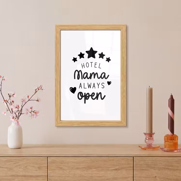 Poster met lijst - Spreuken - Hotel mama always open - Mama - Quotes — 5
