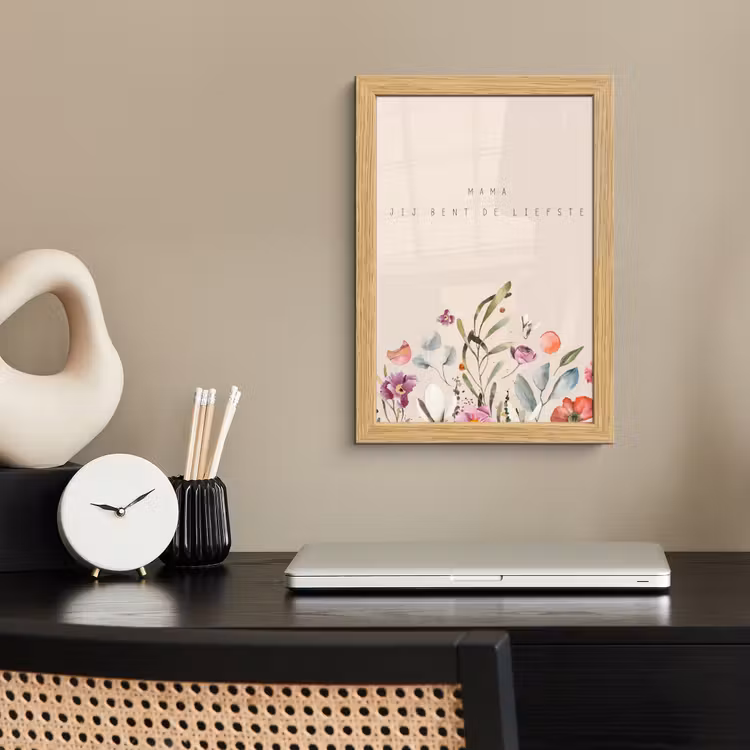 Poster met lijst - Spreuken - Mama jij bent de liefste - Quotes - Moeder — 2