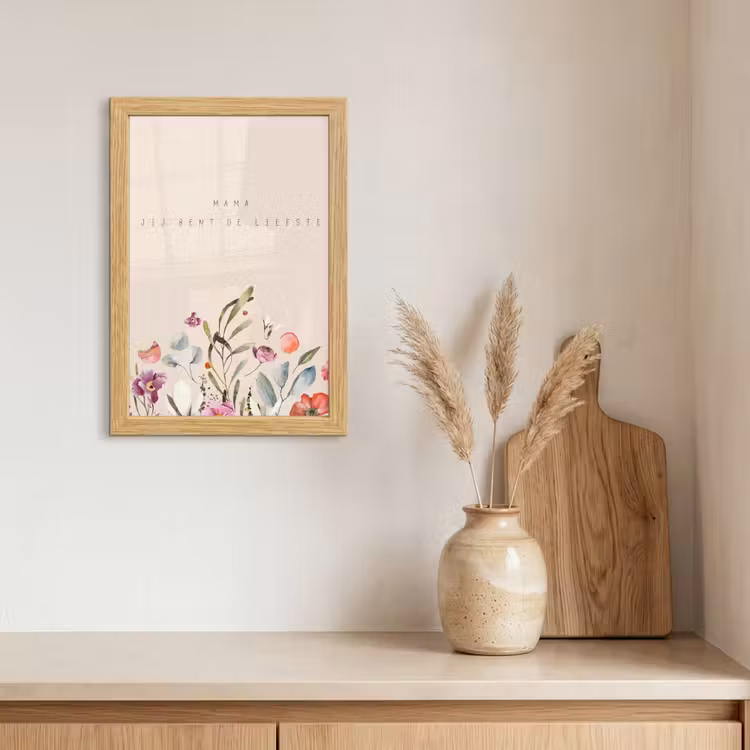 Poster met lijst - Spreuken - Mama jij bent de liefste - Quotes - Moeder — 3