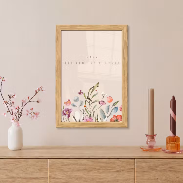 Poster met lijst - Spreuken - Mama jij bent de liefste - Quotes - Moeder — 5
