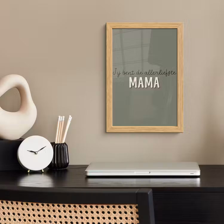 Poster met lijst - Spreuken - Quotes Jij bent de allerliefste Mama - Moederdag - Moeder cadeautje — 2