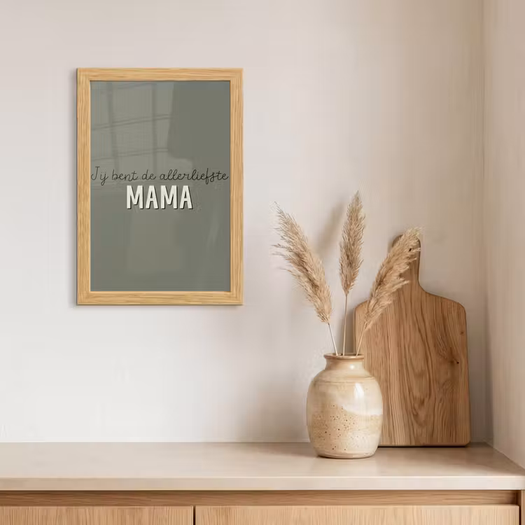 Poster met lijst - Spreuken - Quotes Jij bent de allerliefste Mama - Moederdag - Moeder cadeautje — 3