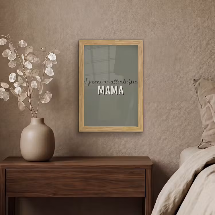Poster met lijst - Spreuken - Quotes Jij bent de allerliefste Mama - Moederdag - Moeder cadeautje — 4