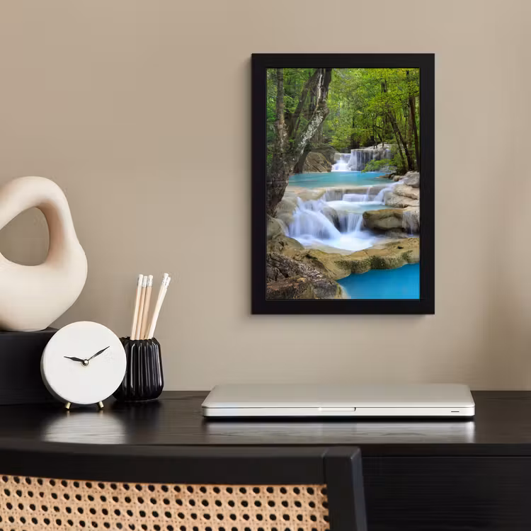 Poster met lijst - Waterval - Natuur - Rivier - Bos - Water — 2