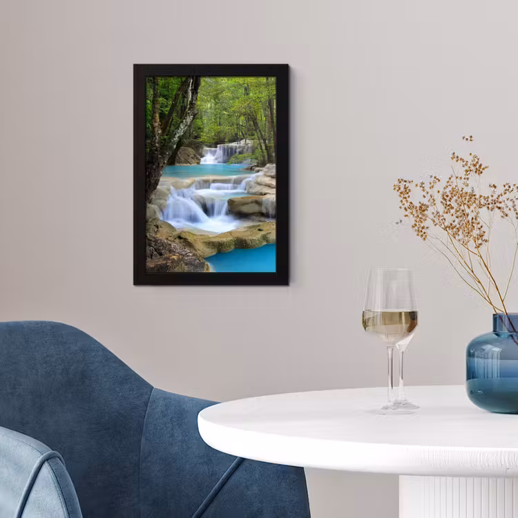 Poster met lijst - Waterval - Natuur - Rivier - Bos - Water — 4