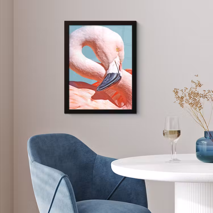 Poster met lijst - Close-up flamingo — 4
