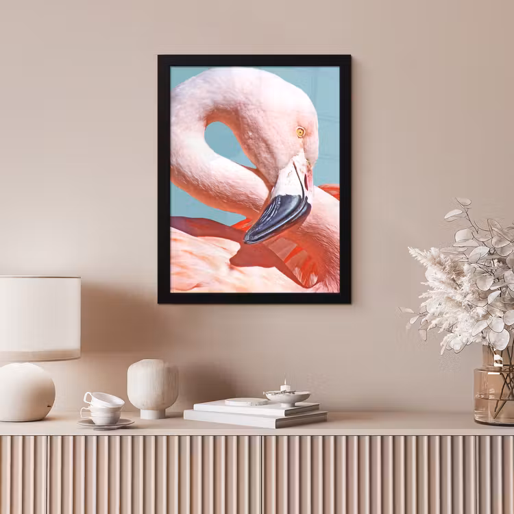 Poster met lijst - Close-up flamingo — 5