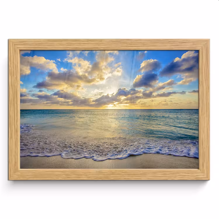 Poster met lijst - Zee - Strand - Wolken - Zon — 1