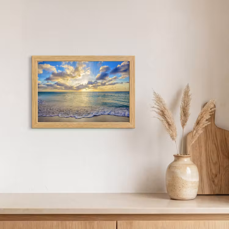Poster met lijst - Zee - Strand - Wolken - Zon — 3