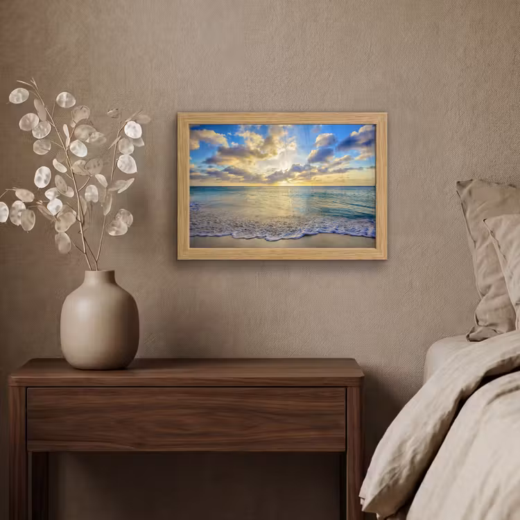 Poster met lijst - Zee - Strand - Wolken - Zon — 4