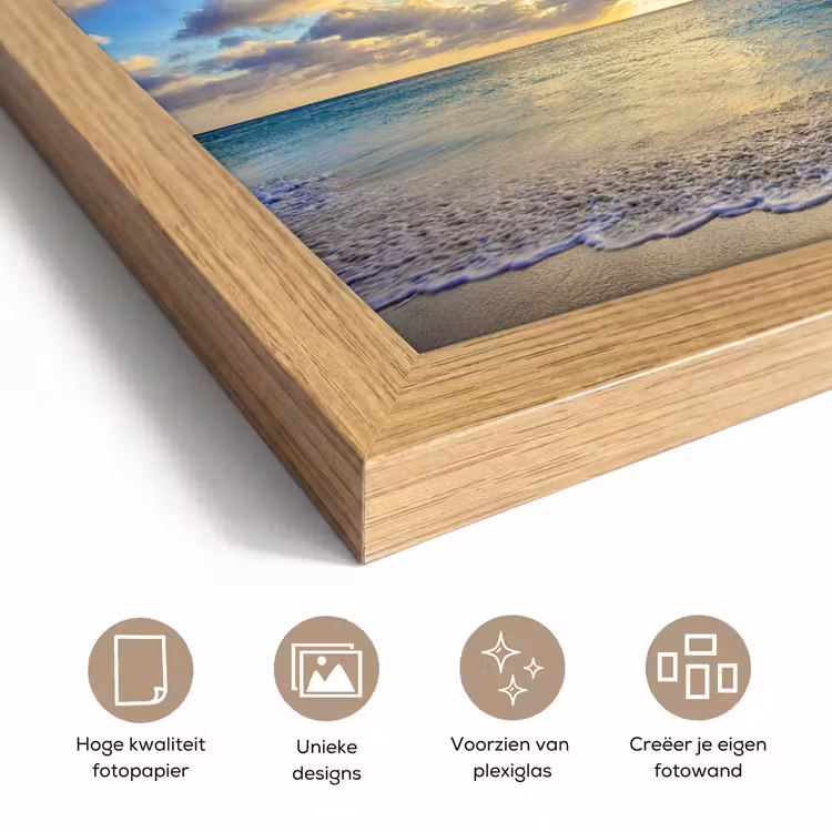 Poster met lijst - Zee - Strand - Wolken - Zon — 6