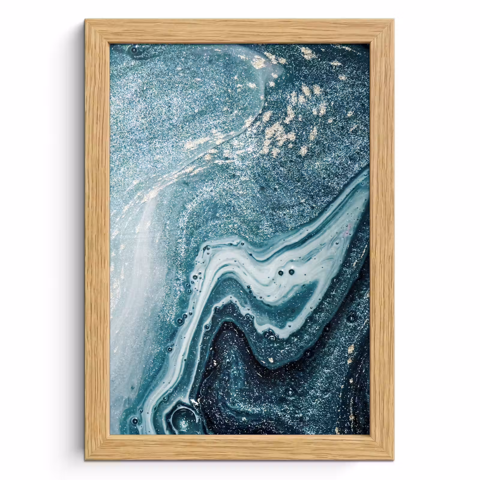 Poster met lijst - Edelstenen - Blauw - Natuur - Marmer - Abstract — 1