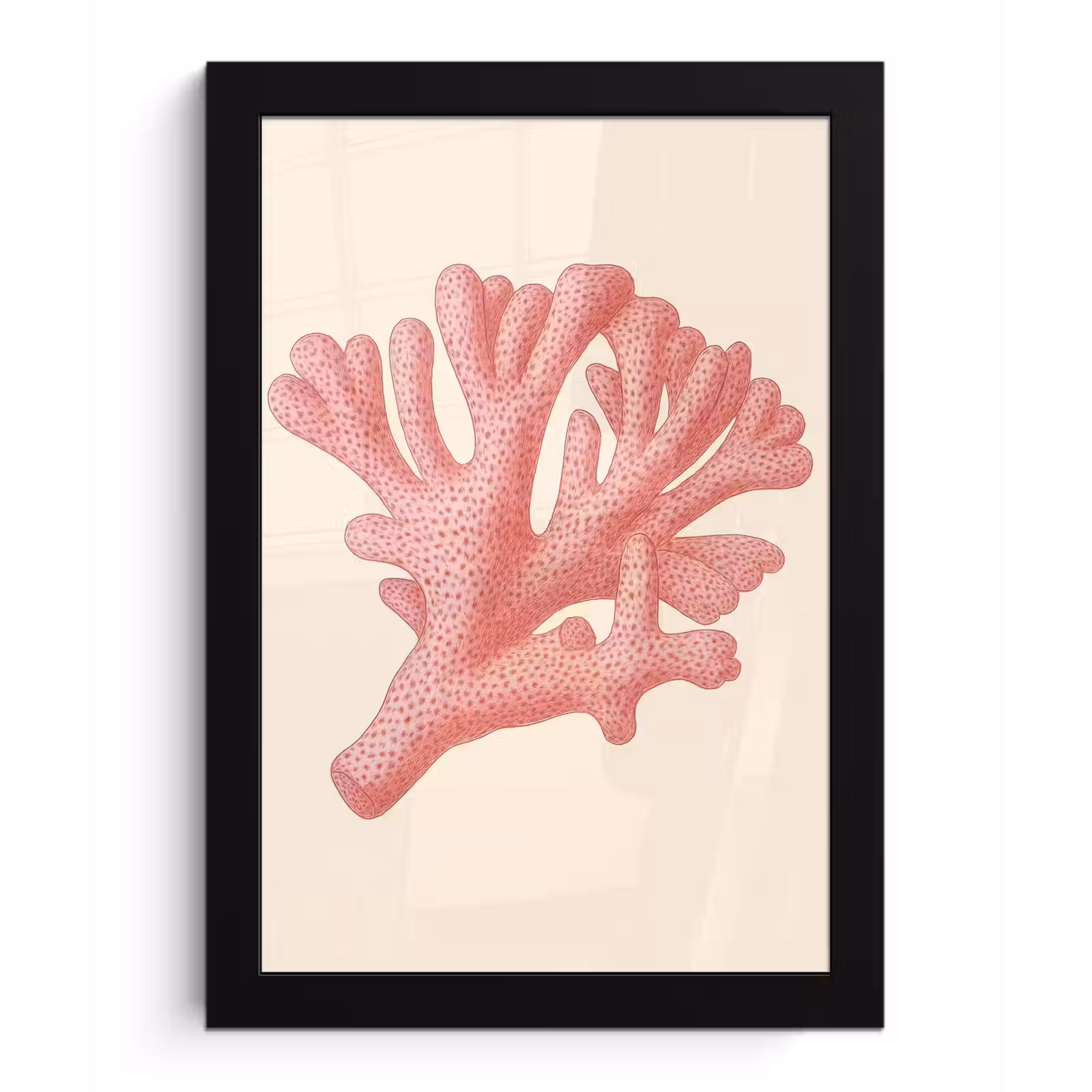 Poster met lijst - Koraal - Stipjes - Roze — 1
