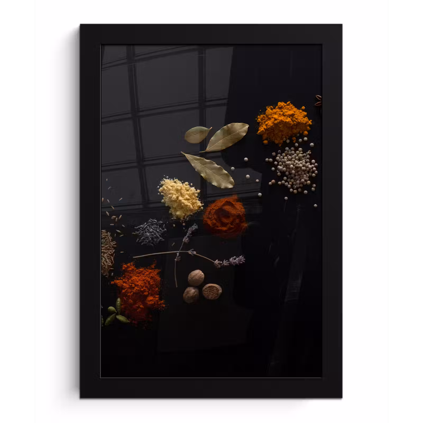 Poster met lijst - Kruiden - Zwart - Specerijen - Keuken - Koken — 1