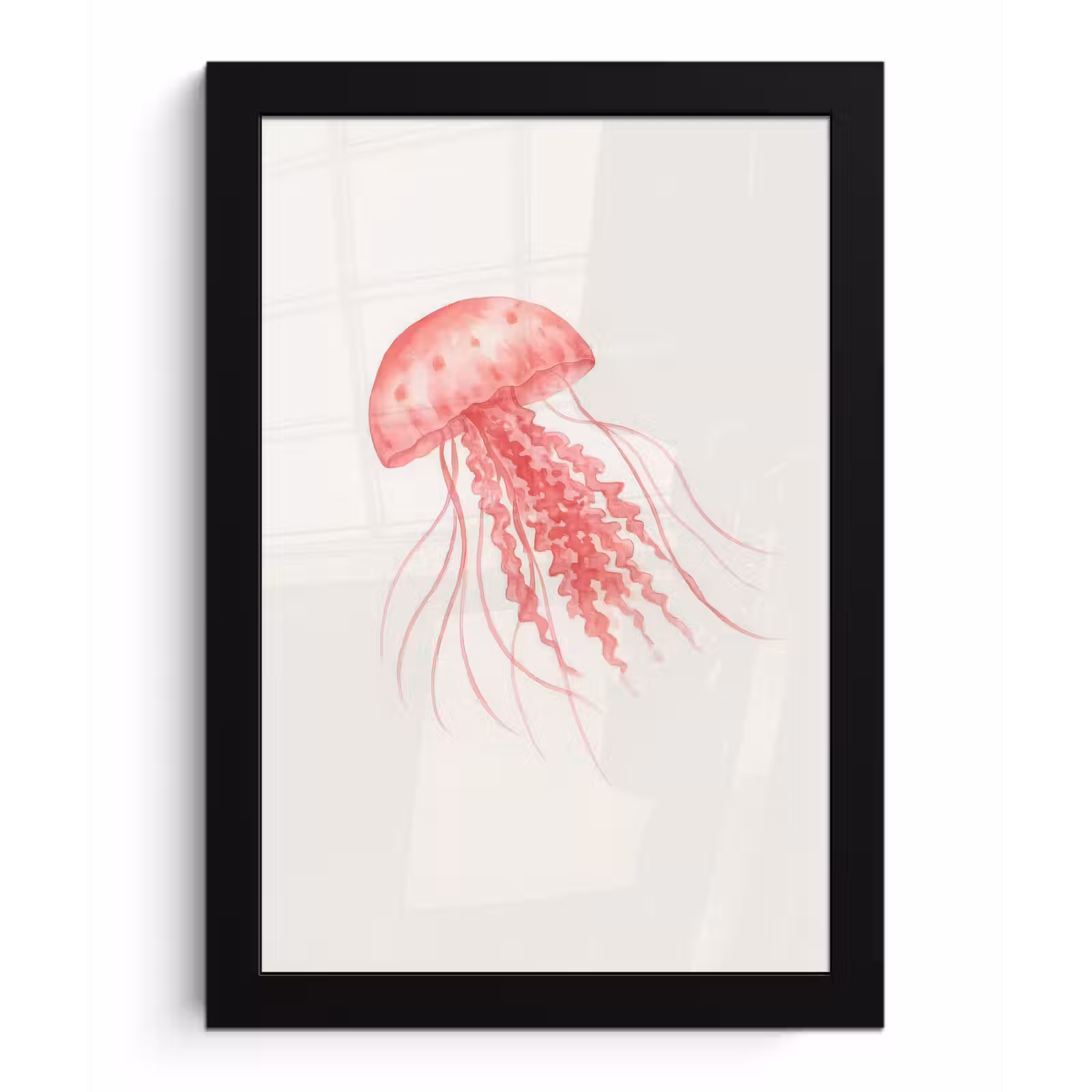 Poster met lijst - Kwal - Tentakels - Roze — 1