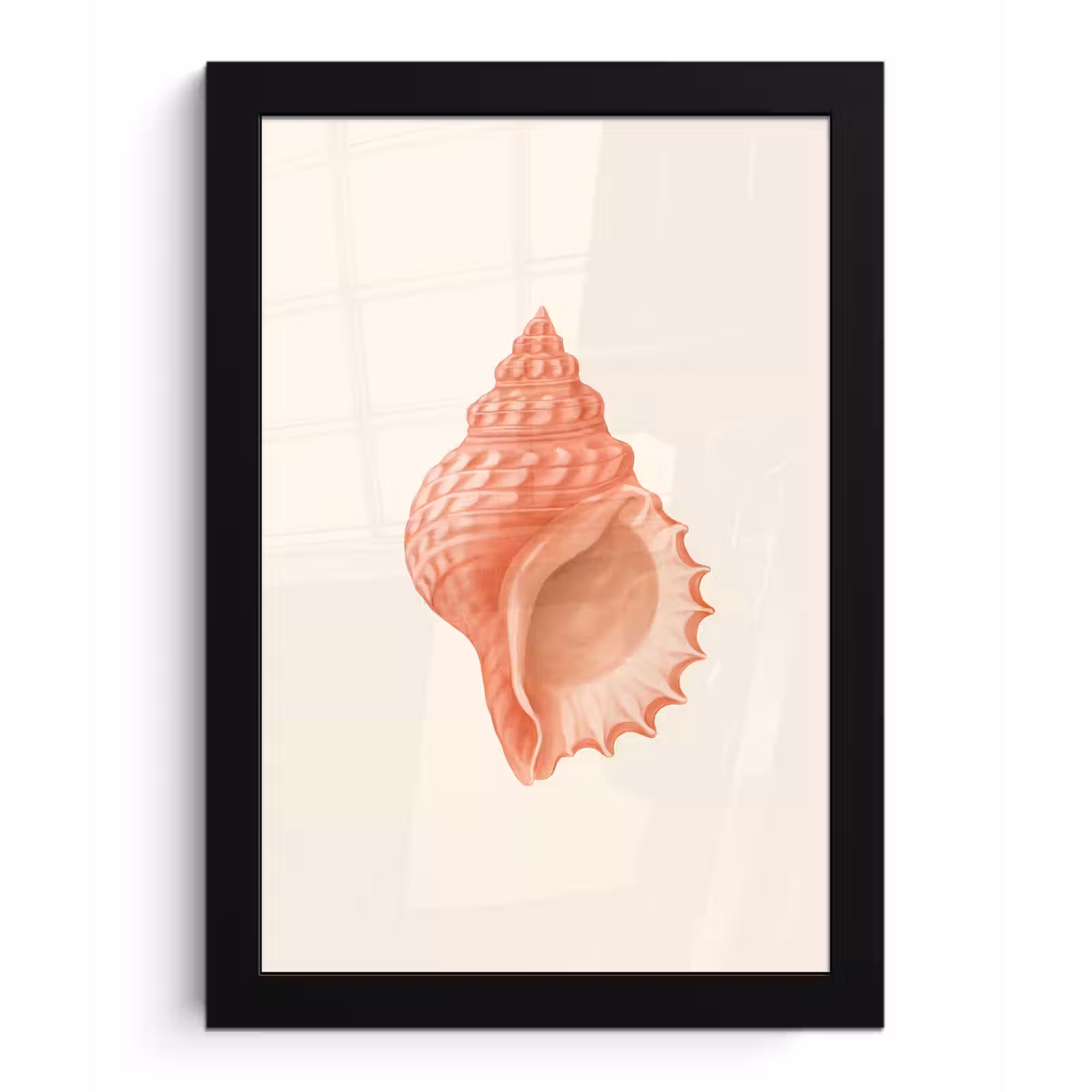 Poster met lijst - Schelp - Roze - Structuur — 1