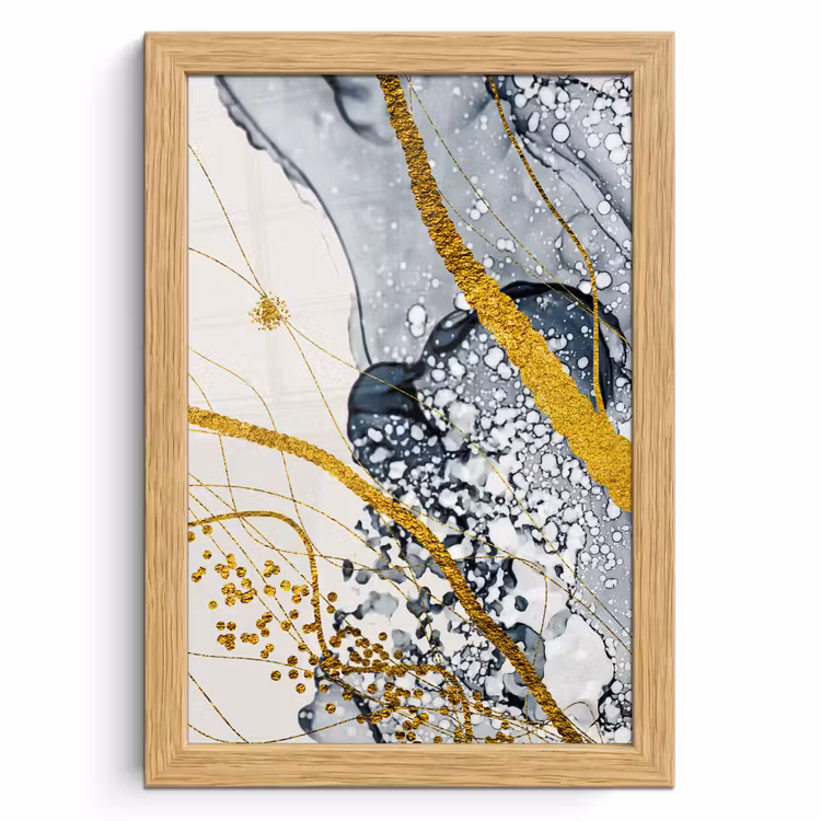Poster met lijst - Abstract - Goud - Natuur - Kunst — 1
