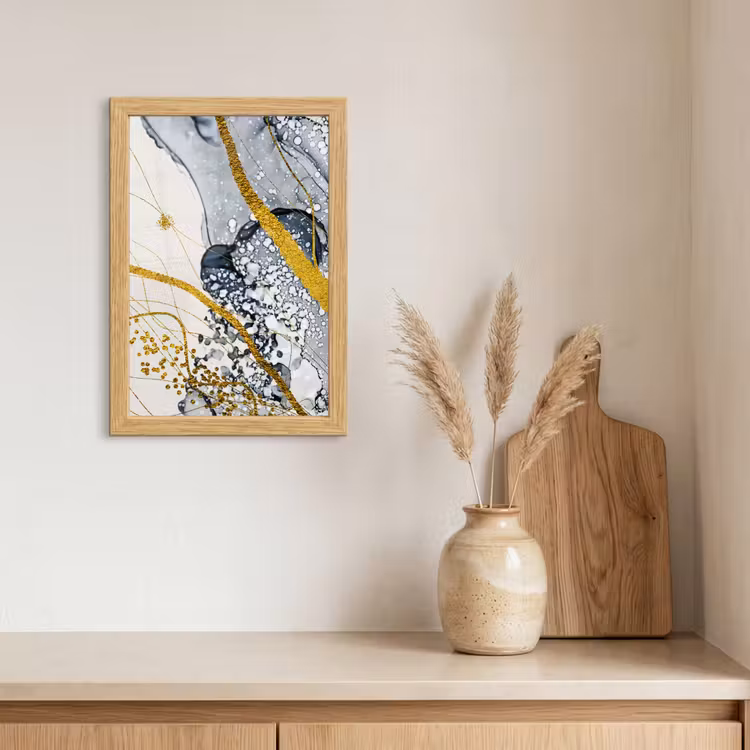 Poster met lijst - Abstract - Goud - Natuur - Kunst — 3
