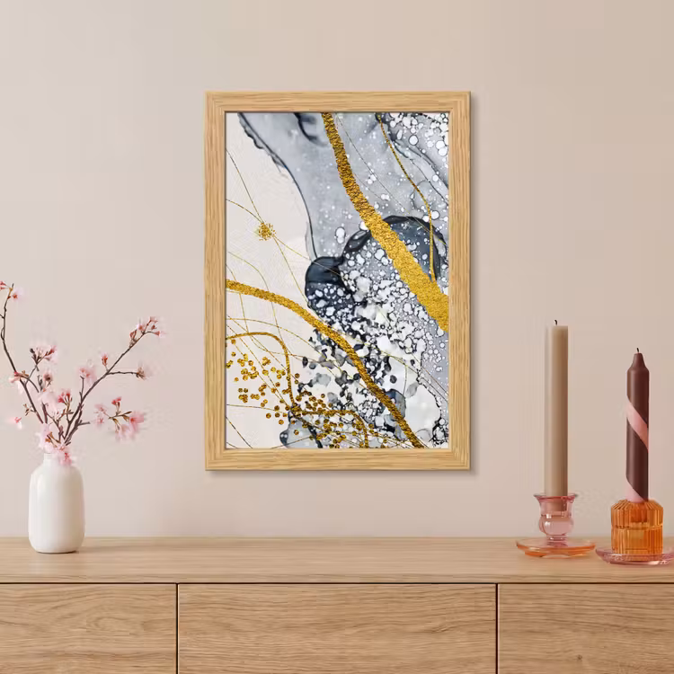 Poster met lijst - Abstract - Goud - Natuur - Kunst — 5