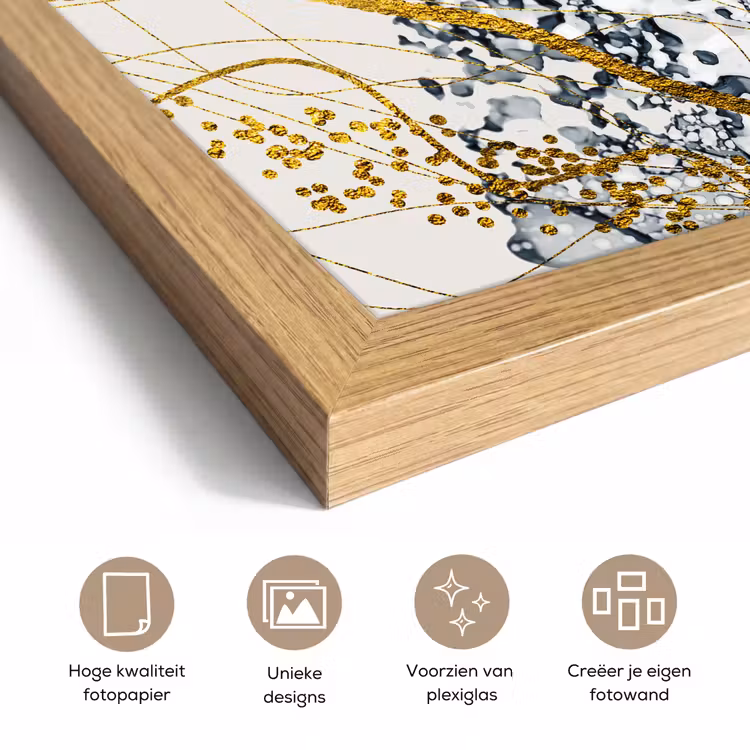 Poster met lijst - Abstract - Goud - Natuur - Kunst — 6