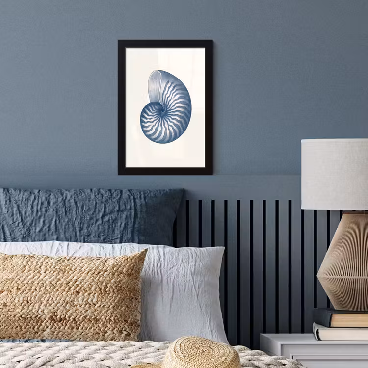 Poster met lijst - Blauw - Schelp - Spiraal — 3