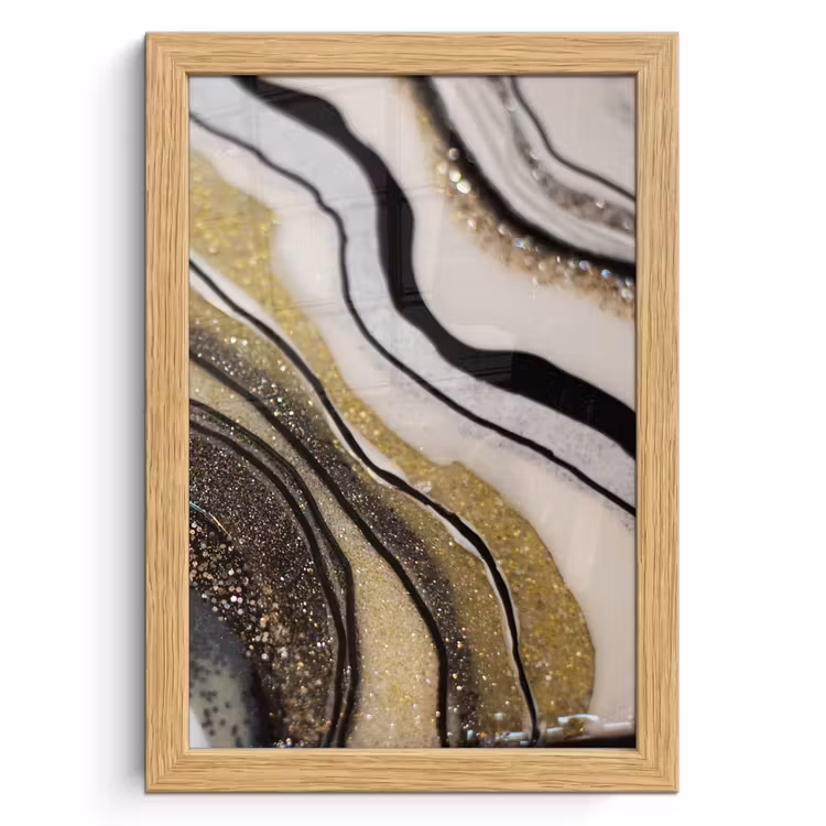 Poster met lijst - Edelsteen - Abstract - Marmer - Natuur — 1