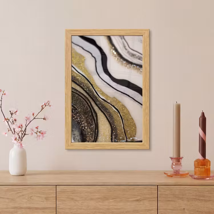 Poster met lijst - Edelsteen - Abstract - Marmer - Natuur — 5
