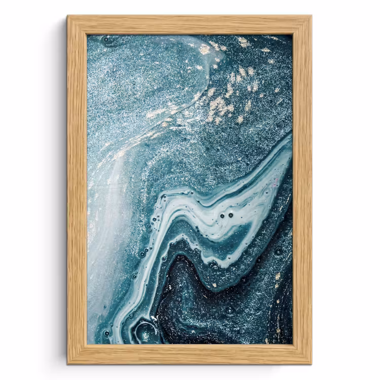Poster met lijst - Edelstenen - Blauw - Natuur - Marmer - Abstract — 1