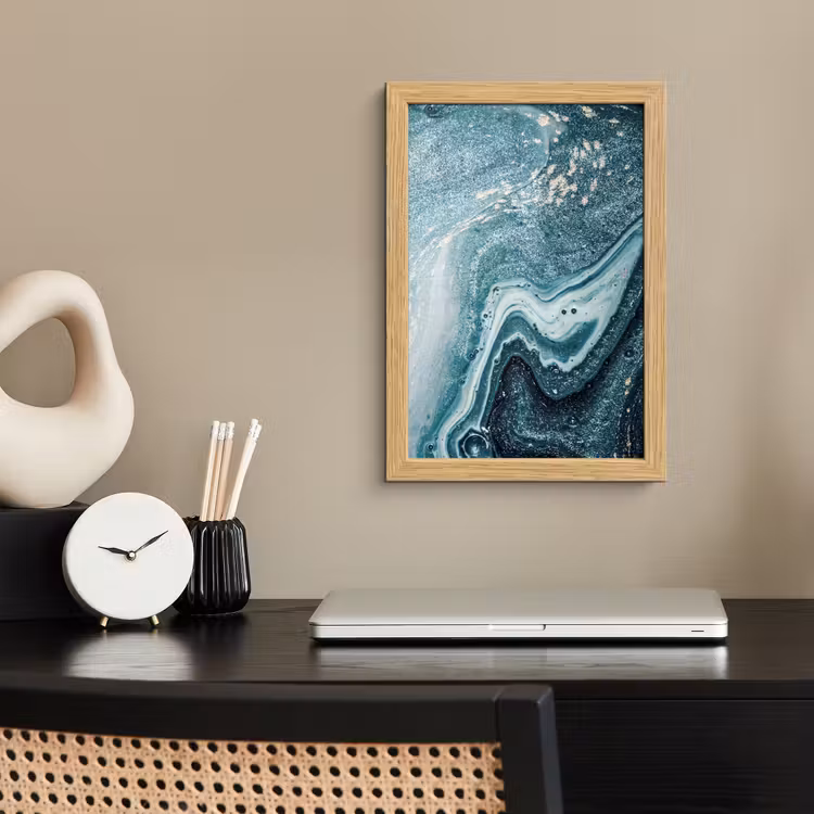 Poster met lijst - Edelstenen - Blauw - Natuur - Marmer - Abstract — 2