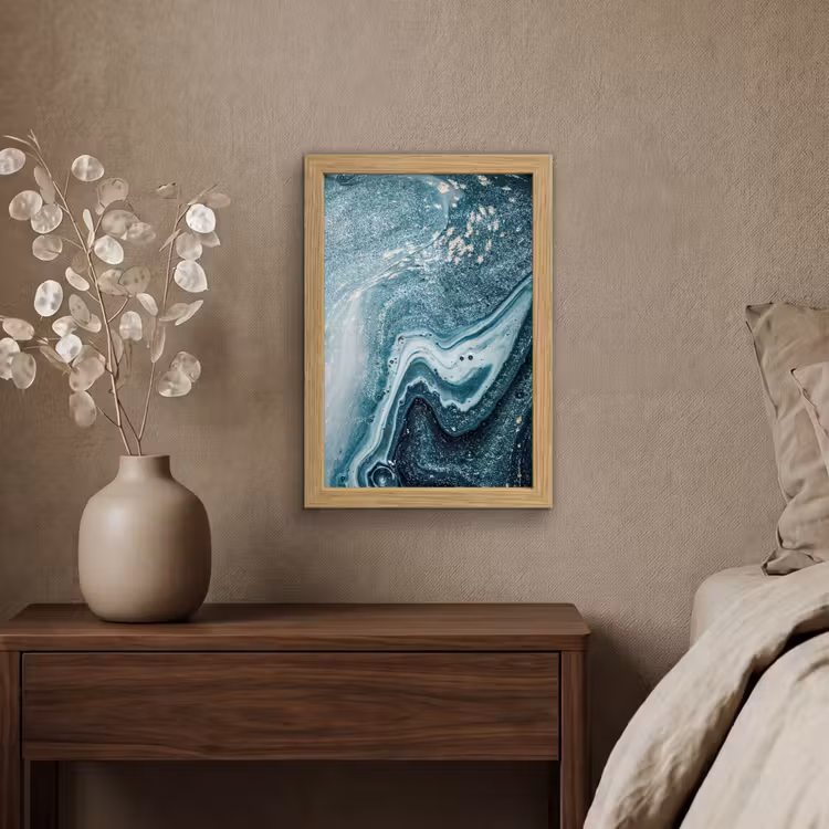 Poster met lijst - Edelstenen - Blauw - Natuur - Marmer - Abstract — 4