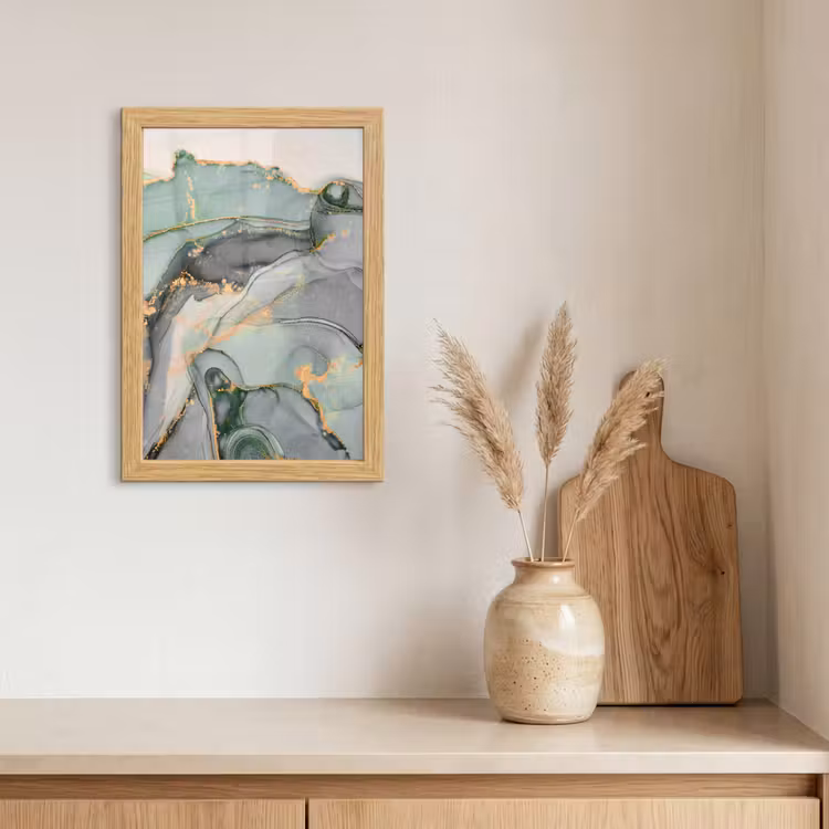 Poster met lijst - Goud - Marmer - Groen - luxe - Glitter - Marmerlook — 3