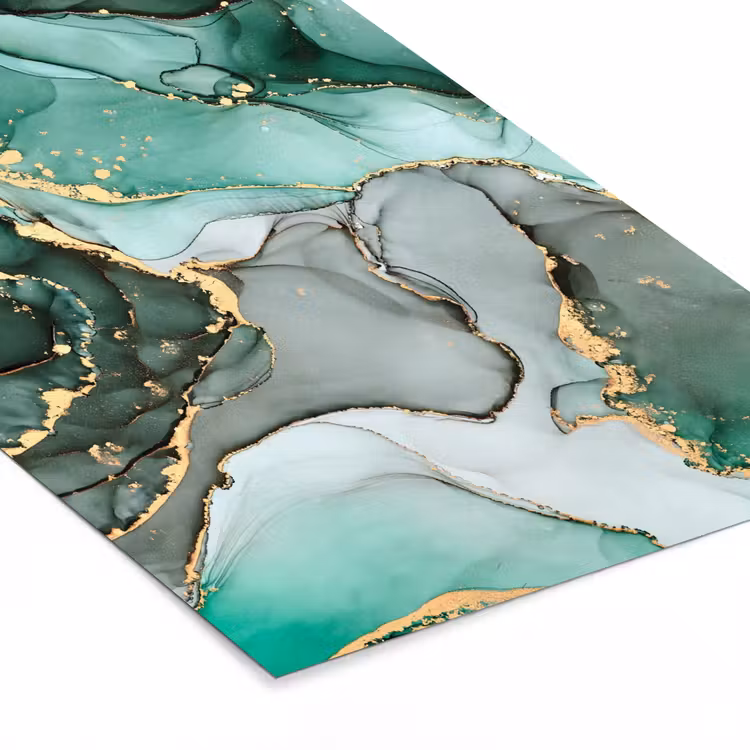 Poster met lijst - Goud - Marmer - Groen - Luxe - Marmerlook - Grijs — 7