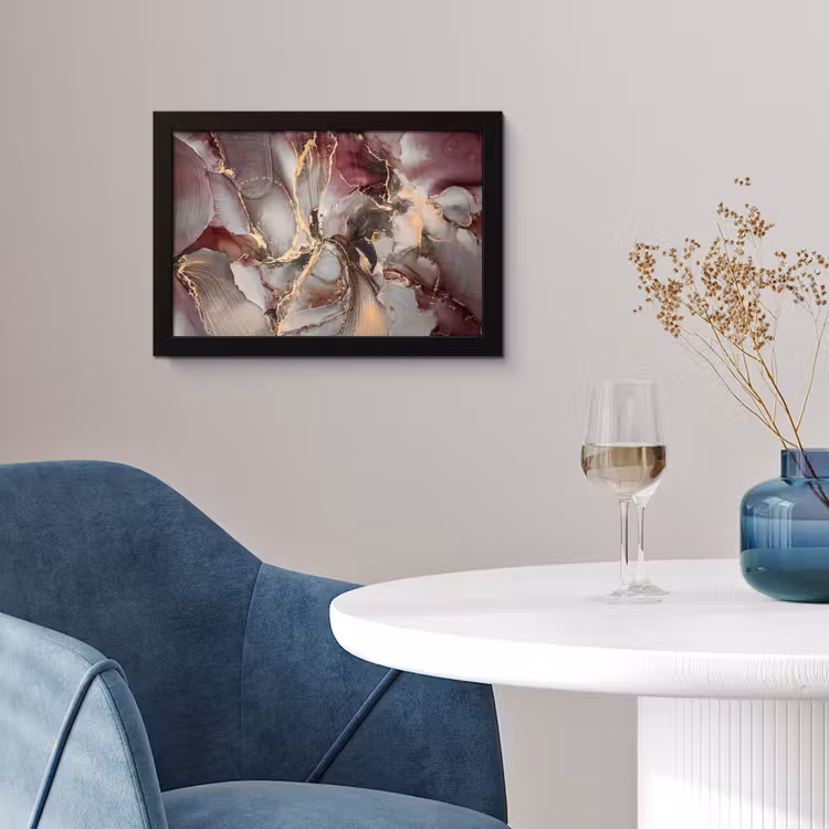 Poster met lijst - Goud - Marmer - Paars — 4