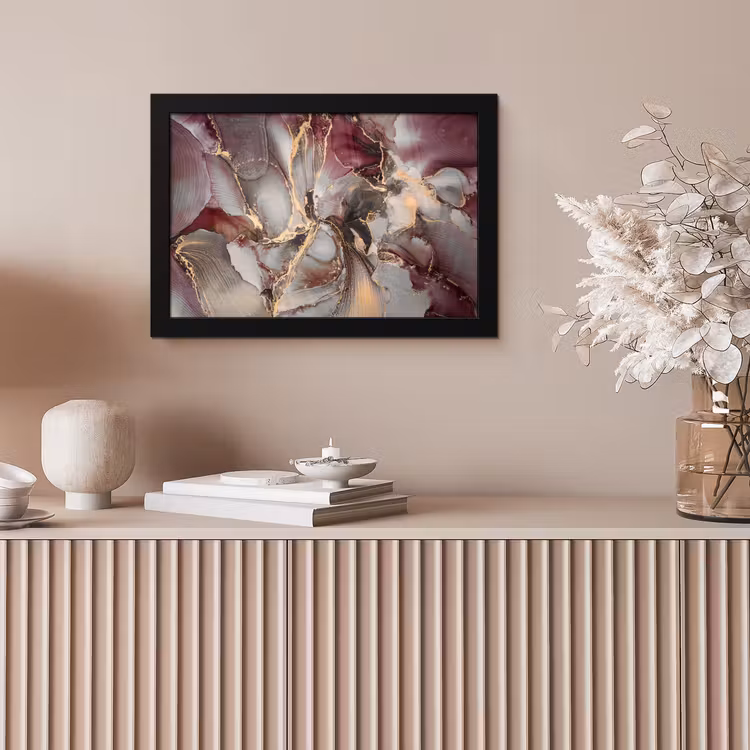 Poster met lijst - Goud - Marmer - Paars — 5