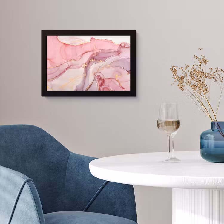 Poster met lijst - Goud - Marmer - Roze — 4