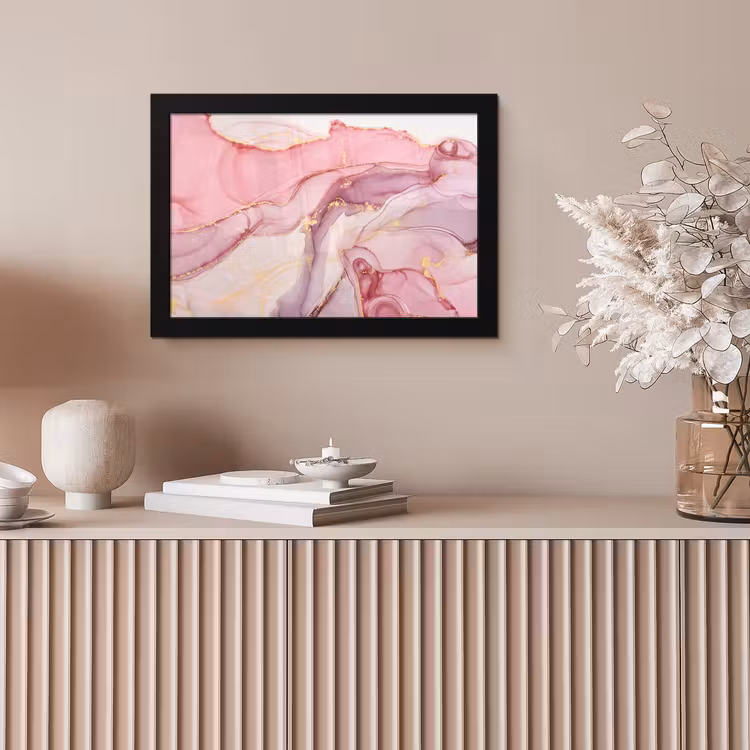 Poster met lijst - Goud - Marmer - Roze — 5