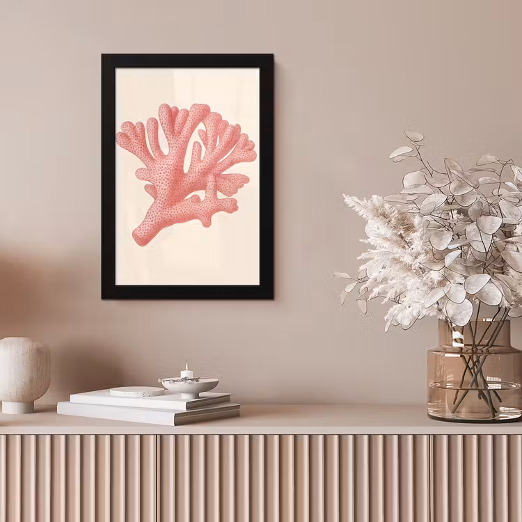 Poster met lijst - Koraal - Stipjes - Roze — 5