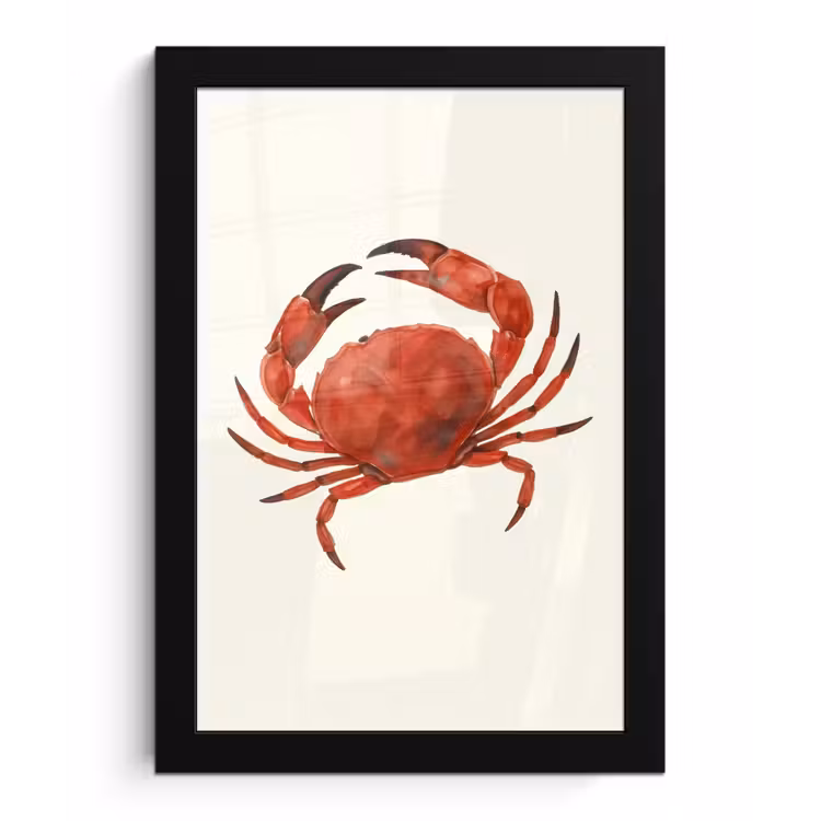 Poster met lijst - Krab - Felrood - Poten — 1