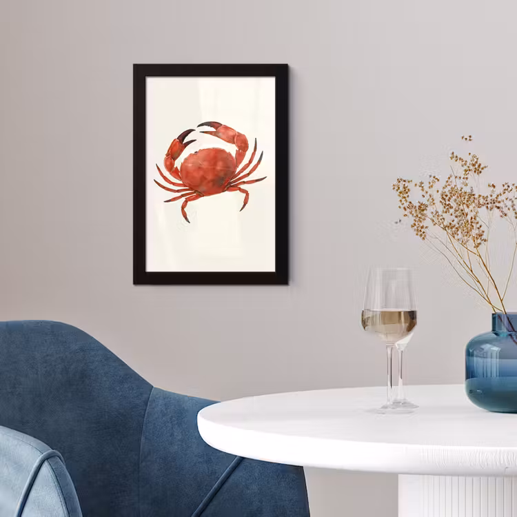 Poster met lijst - Krab - Felrood - Poten — 4