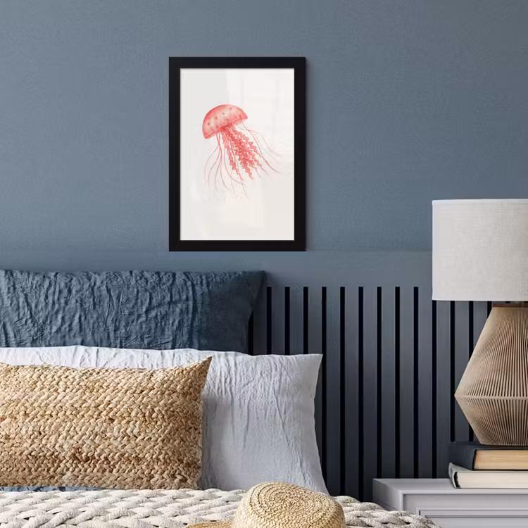 Poster met lijst - Kwal - Tentakels - Roze — 3