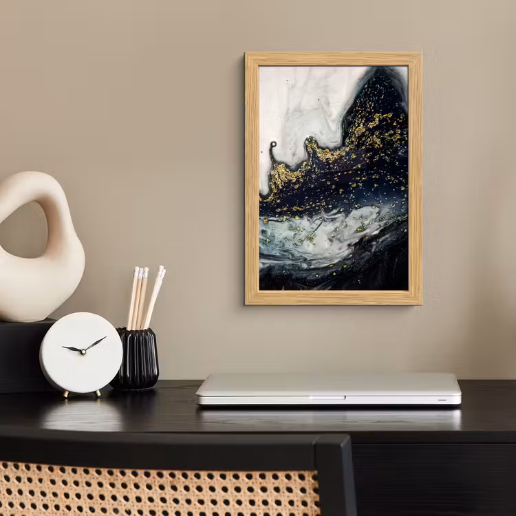 Poster met lijst - Marmer - Abstract - Goud - Luxe — 2