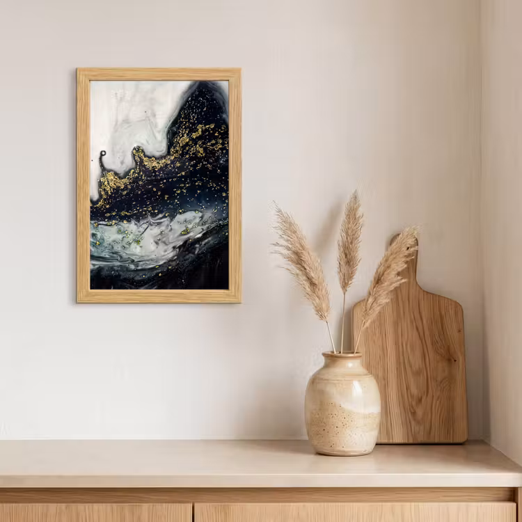 Poster met lijst - Marmer - Abstract - Goud - Luxe — 3