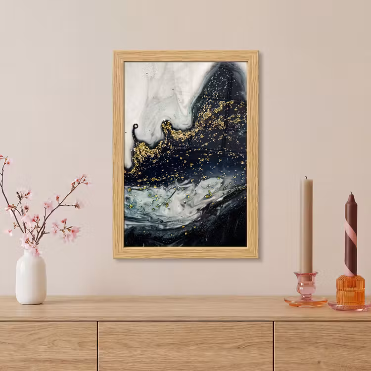 Poster met lijst - Marmer - Abstract - Goud - Luxe — 5