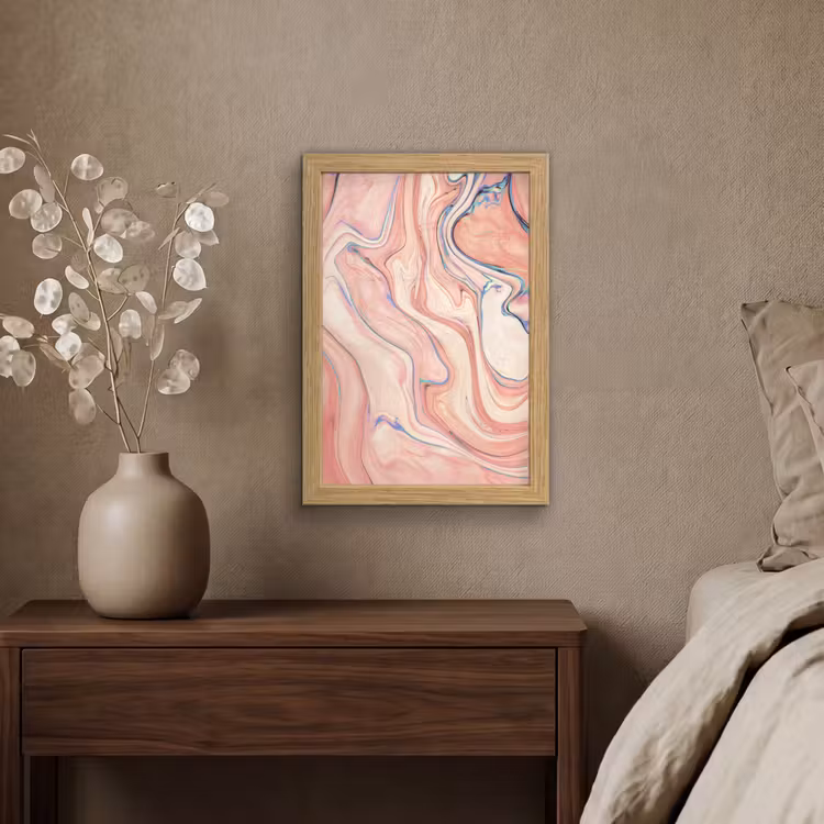 Poster met lijst - Marmer - Pastel - Roze - Blauw - Marmerlook - Abstract — 4